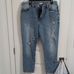 Good American Distressed Blue Jeans